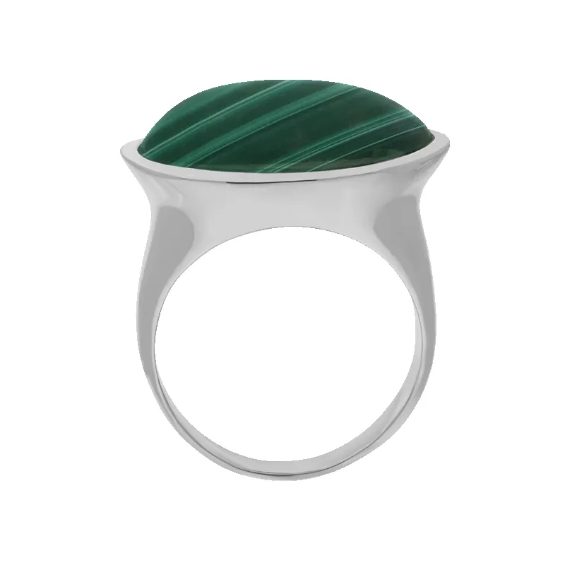 Sterling Silver Malachite Oval Statement Ring D sold by Jura Watches product image thumbnail 2