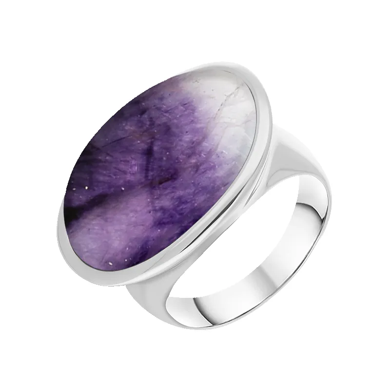 Sterling Silver Blue John Wide Oval Chunky Ring D sold by Jura Watches