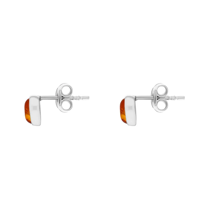 Sterling Silver Amber Oval Stud Earrings sold by Jura Watches product image thumbnail 2
