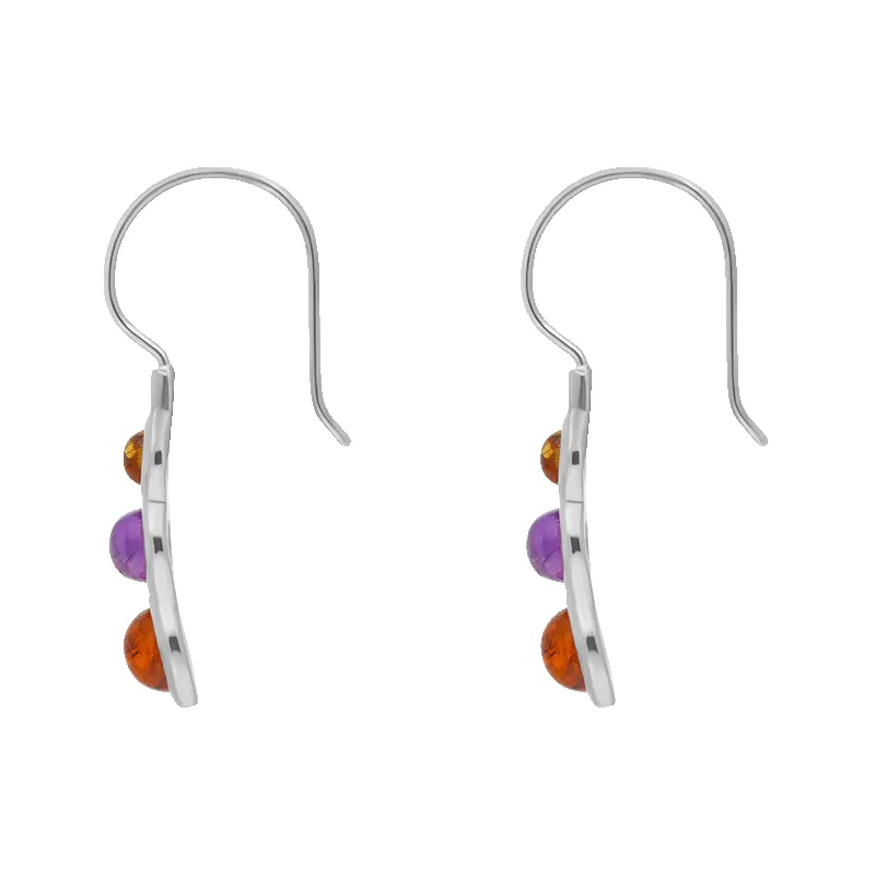 Sterling Silver Amber Amethyst Tapered Round Drop Earrings sold by Jura Watches product image thumbnail 2