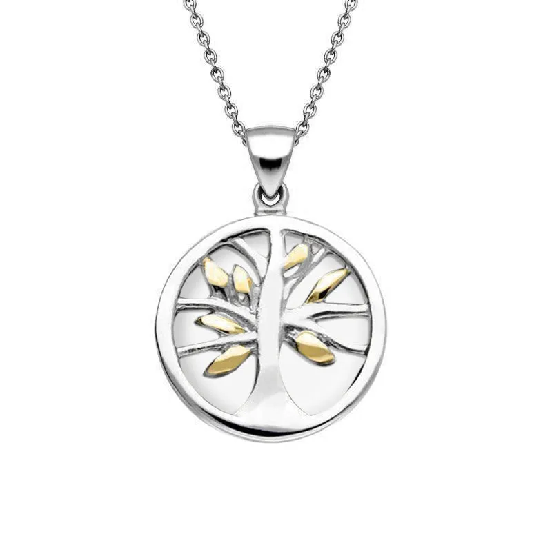 Yellow Gold Plated Sterling Silver Bauxite Small Round Tree of Life Necklace sold by Jura Watches