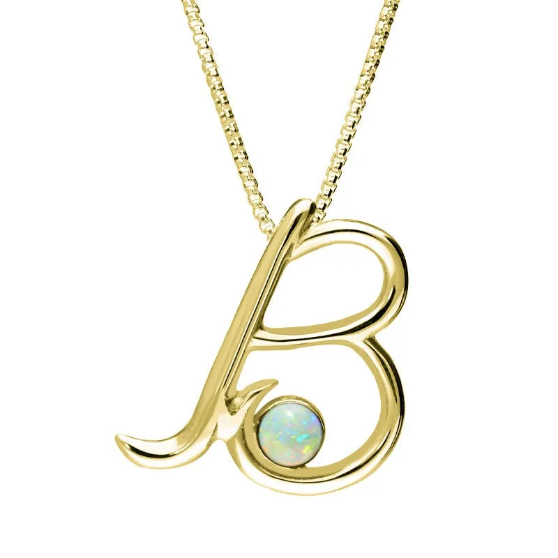 18ct Yellow Gold Opal Love Letters Initial B Necklace sold by Jura Watches