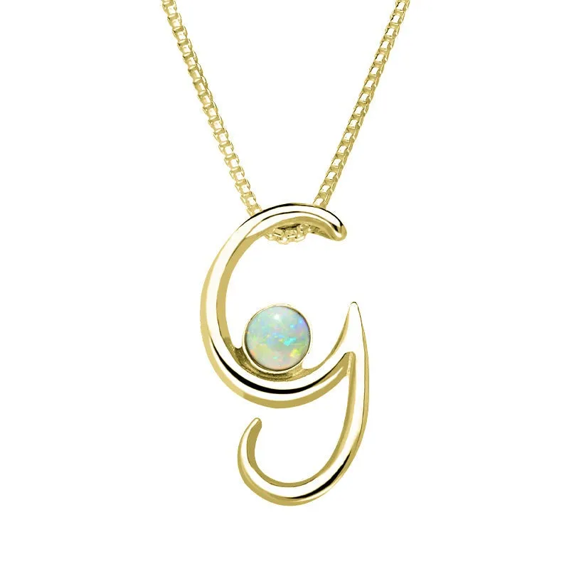 18ct Yellow Gold Opal Love Letters Initial G Necklace sold by Jura Watches