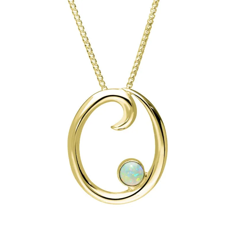 18ct Yellow Gold Opal Love Letters Initial O Necklace sold by Jura Watches
