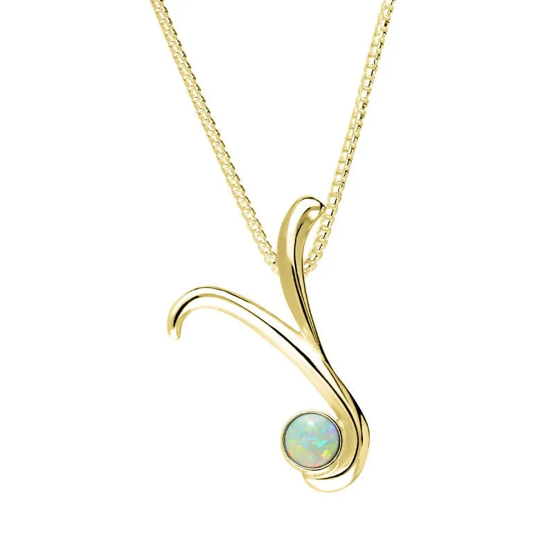 18ct Yellow Gold Opal Love Letters Initial Y Necklace sold by Jura Watches
