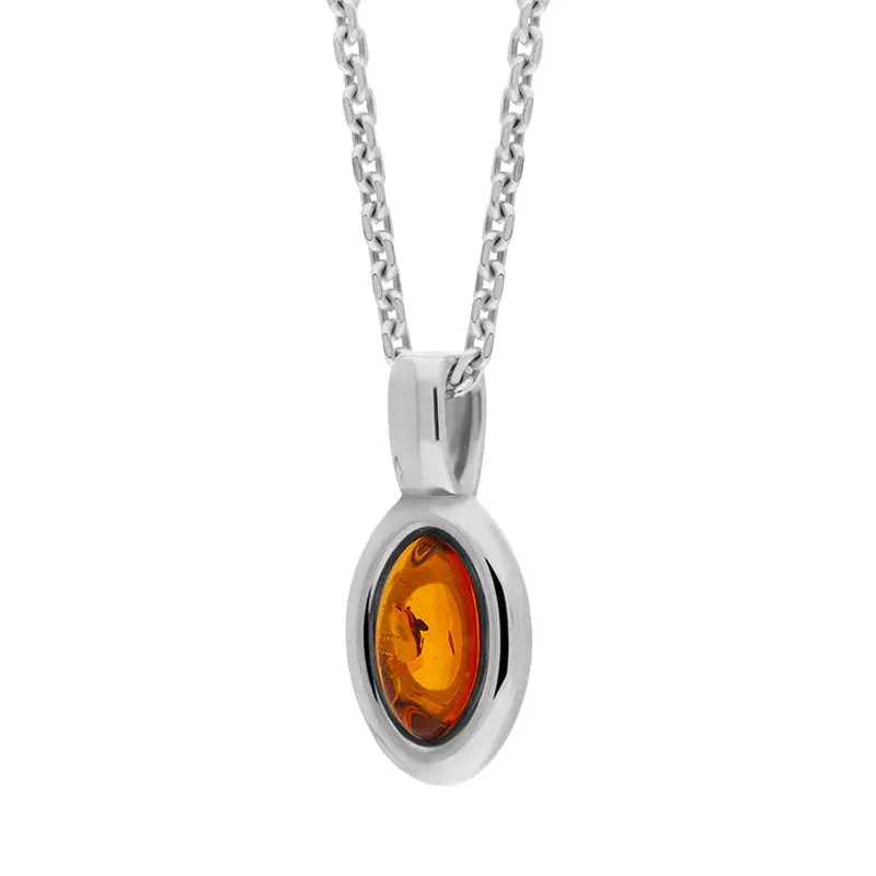 Sterling Silver Amber Oval Fixed Bale Necklace sold by Jura Watches product image thumbnail 2