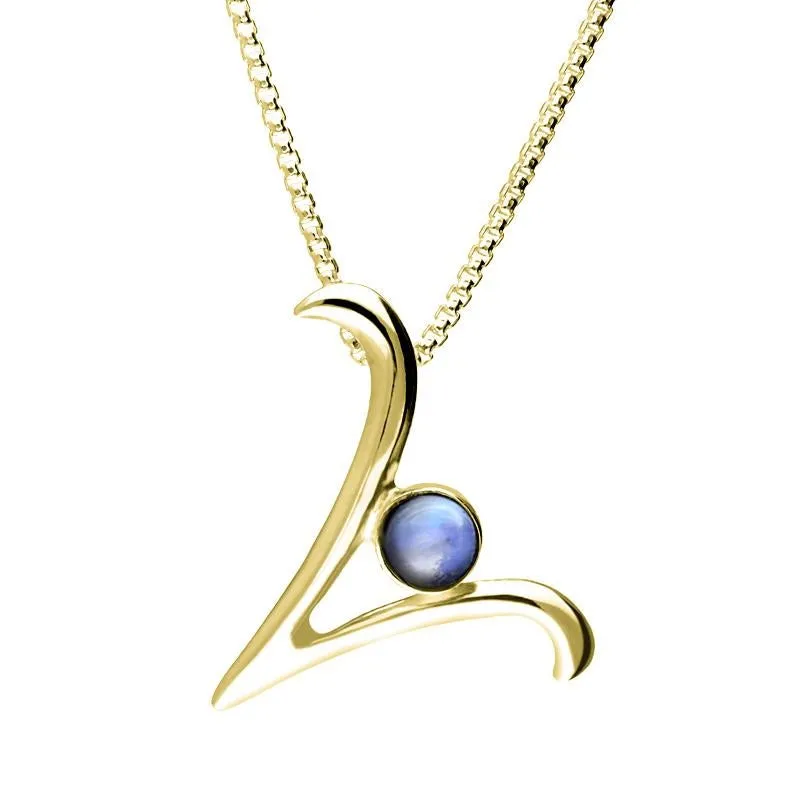 18ct Yellow Gold Moonstone Love Letters Initial V Necklace sold by Jura Watches