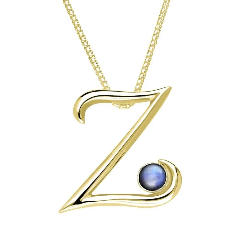 18ct Yellow Gold Moonstone Love Letters Initial Z Necklace sold by Jura Watches