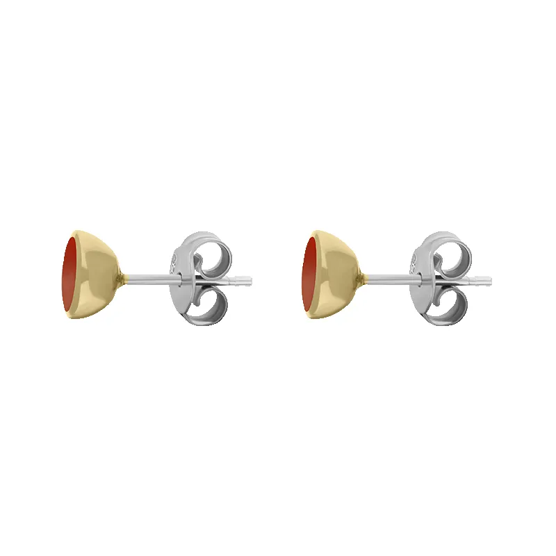 9ct Yellow Gold Sterling Silver Carnelian Stepping Stones Round Stud Earrings sold by Jura Watches product image thumbnail 2