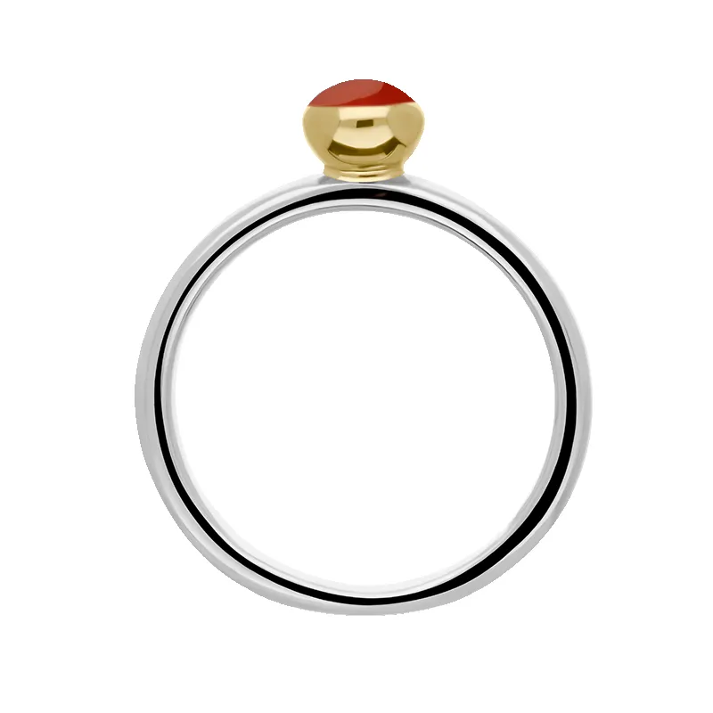 9ct Yellow Gold Sterling Silver Carnelian Stepping Stones 5mm Round Bezel Set Ring sold by Jura Watches product image thumbnail 3