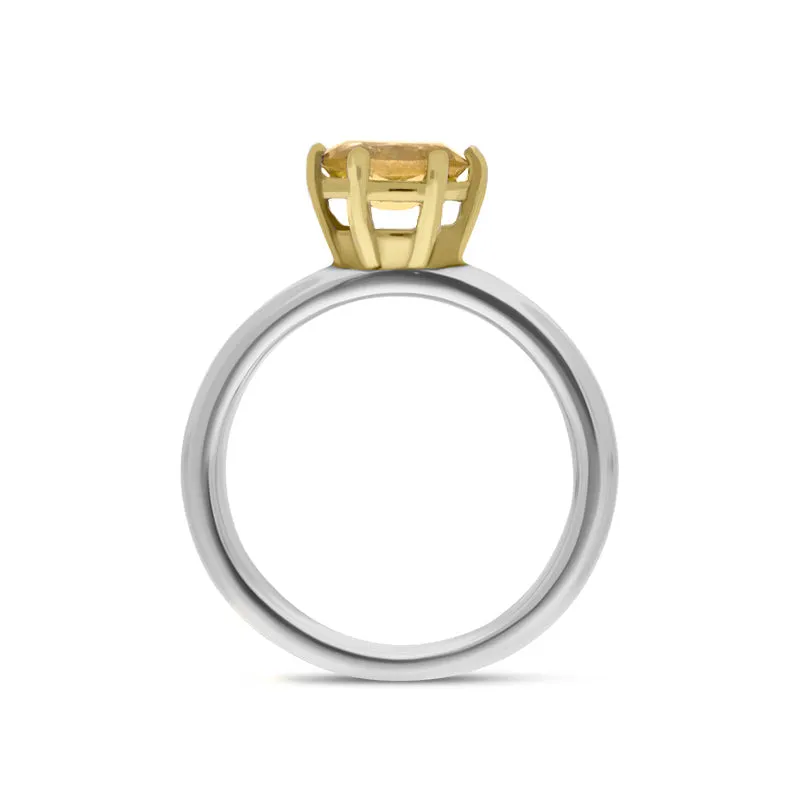 9ct Yellow Gold Sterling Silver Citrine Stepping Stones 4x7mm Oval Claw Set Ring sold by Jura Watches product image thumbnail 2