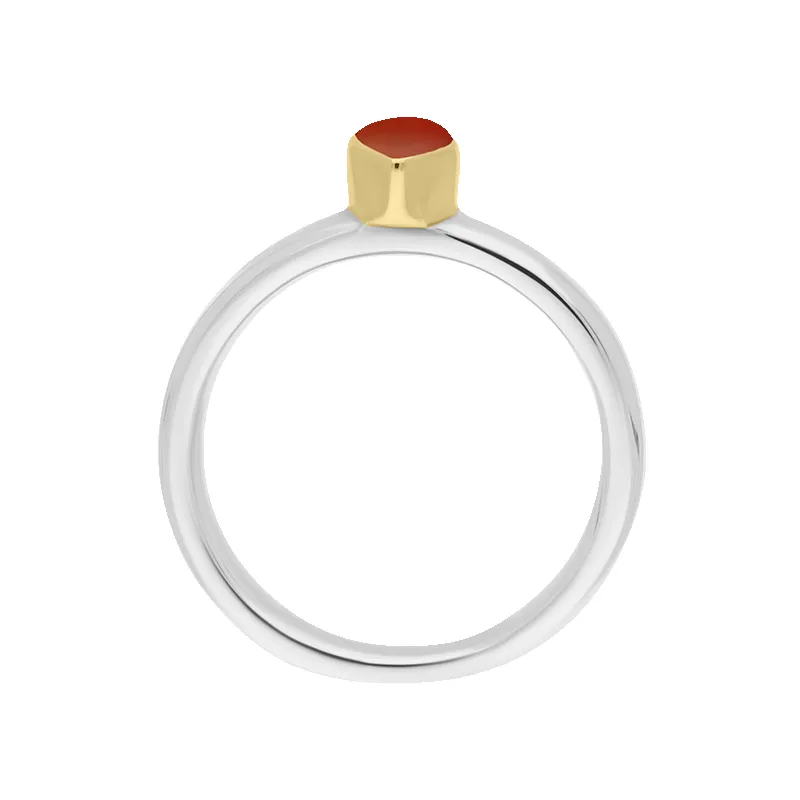 9ct Yellow Gold Sterling Silver Carnelian Stepping Stones 5x7mm Pear Cut Bezel Set Ring sold by Jura Watches product image thumbnail 3