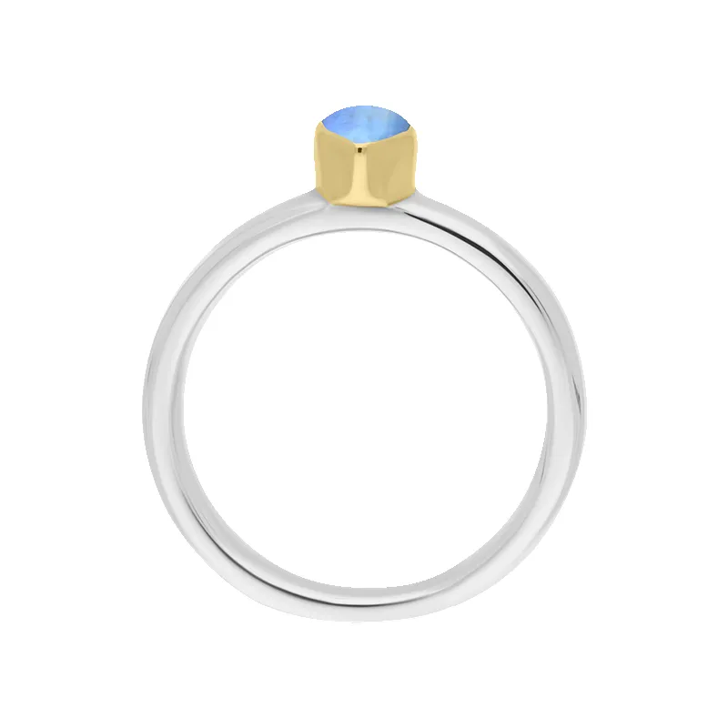 9ct Yellow Gold Sterling Silver Moonstone Stepping Stones 5x7mm Pear Cut Bezel Set Ring sold by Jura Watches product image thumbnail 3