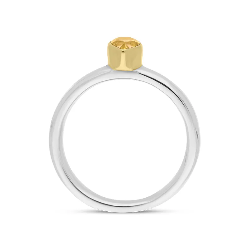 9ct Yellow Gold Sterling Silver Citrine Stepping Stones 5x7mm Pear Cut Bezel Set Ring sold by Jura Watches product image thumbnail 3