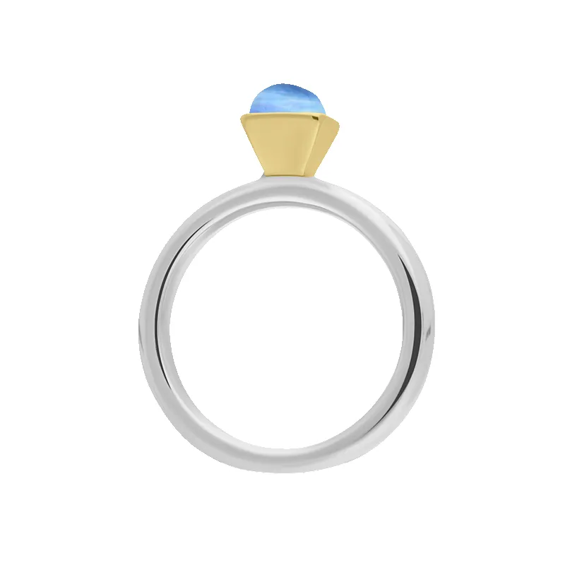 9ct Yellow Gold Sterling Silver Moonstone Stepping Stones 5mm Square Bezel Set Ring sold by Jura Watches product image thumbnail 2