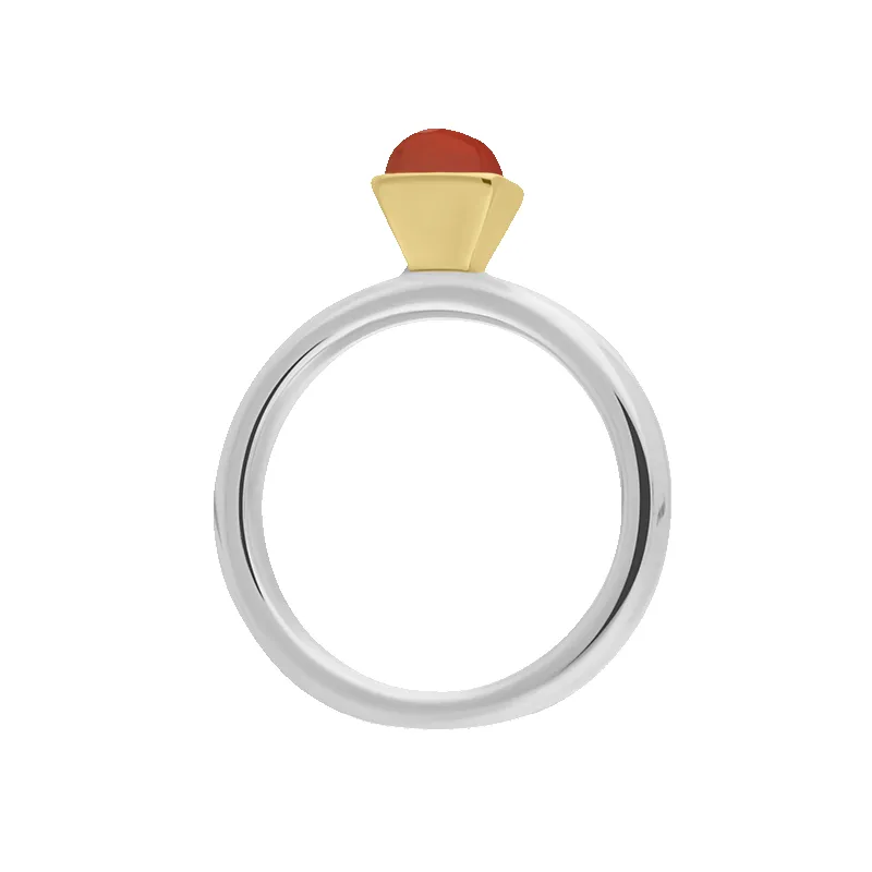 9ct Yellow Gold Sterling Silver Carnelian Stepping Stones 5mm Square Bezel Set Ring sold by Jura Watches product image thumbnail 2