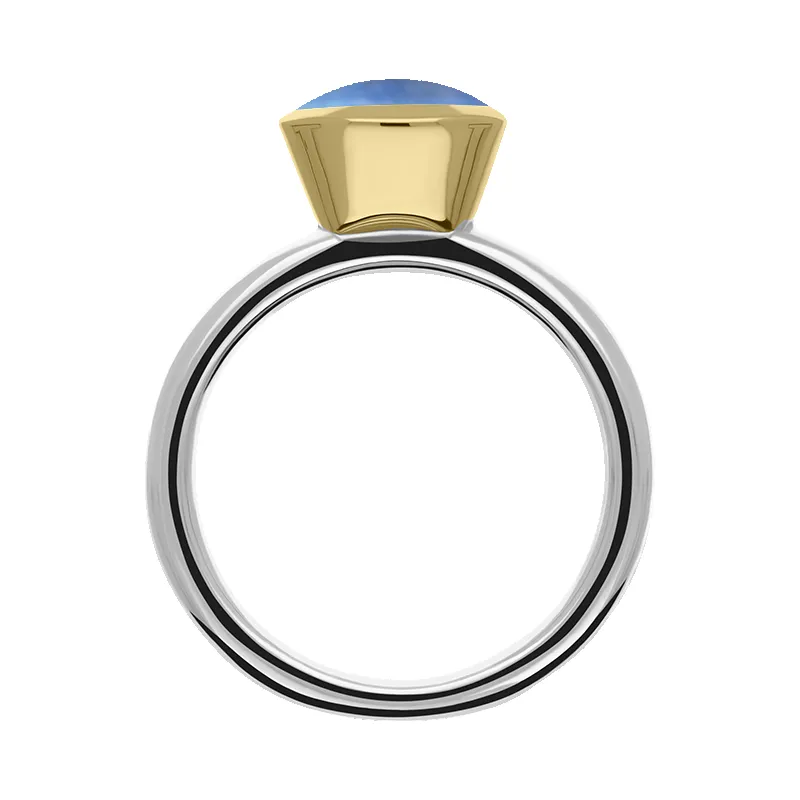 9ct Yellow Gold Sterling Silver Moonstone Stepping Stones 6x8mm Oval Bezel Set Ring sold by Jura Watches product image thumbnail 3