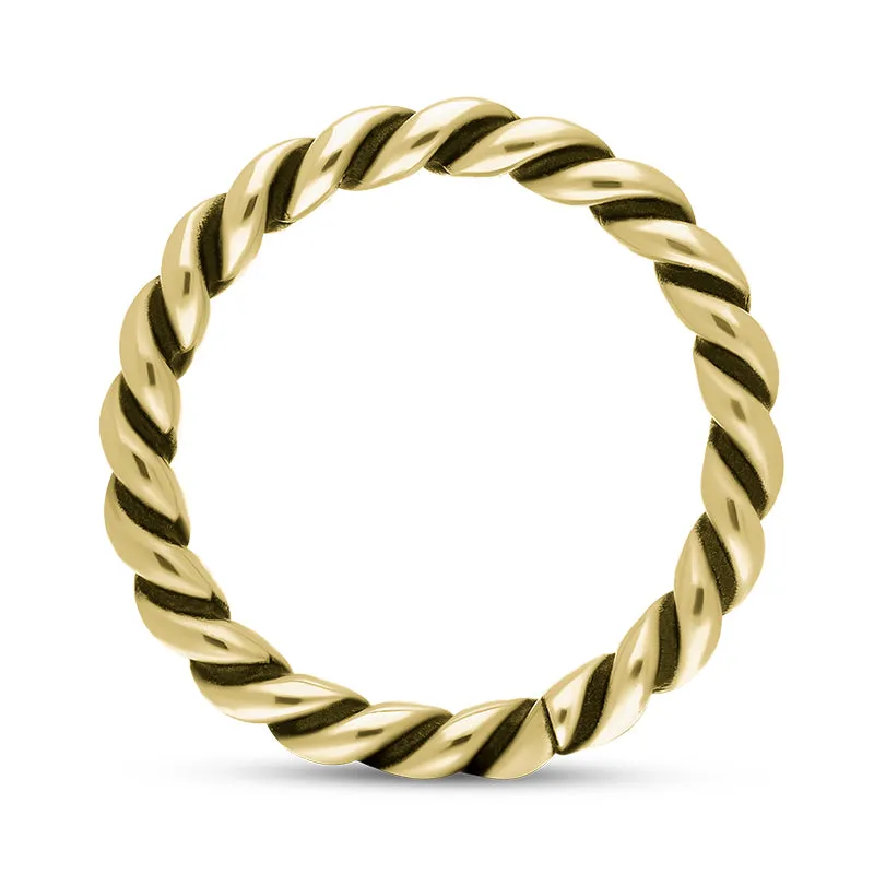 9ct Yellow Gold Stepping Stones Twisted Rope Stacking Ring sold by Jura Watches product image thumbnail 2