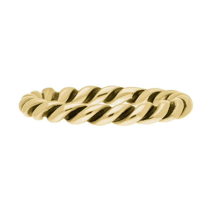 9ct Yellow Gold Stepping Stones Twisted Rope Stacking Ring sold by Jura Watches product image thumbnail 3