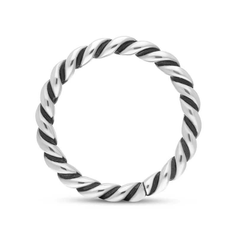 Sterling Silver Stepping Stones Twisted Rope Stacking Ring sold by Jura Watches product image thumbnail 3