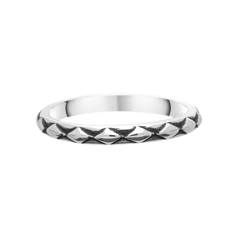 Sterling Silver Stepping Stones Patterned Stacking Ring sold by Jura Watches product image thumbnail 2