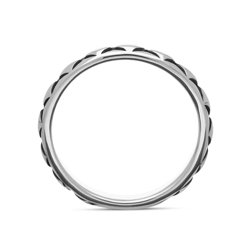 Sterling Silver Stepping Stones Patterned Stacking Ring sold by Jura Watches product image thumbnail 3