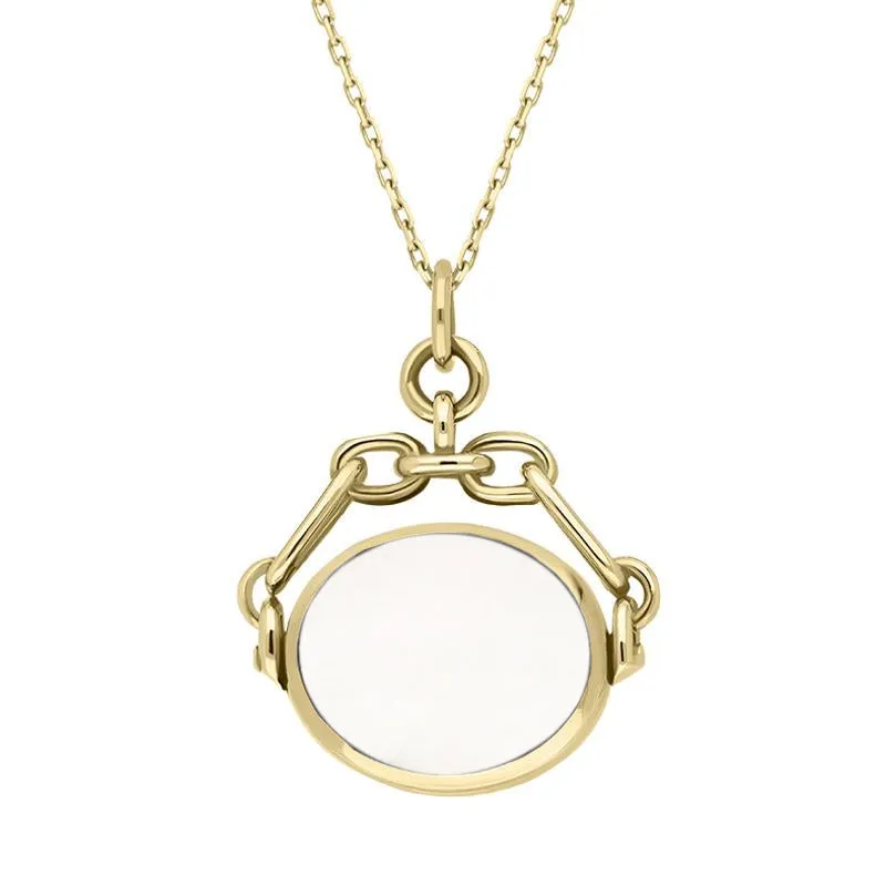 18ct Yellow Gold Blue John White Mother Of Pearl Double Sided Swivel Fob Necklace sold by Jura Watches product image thumbnail 2