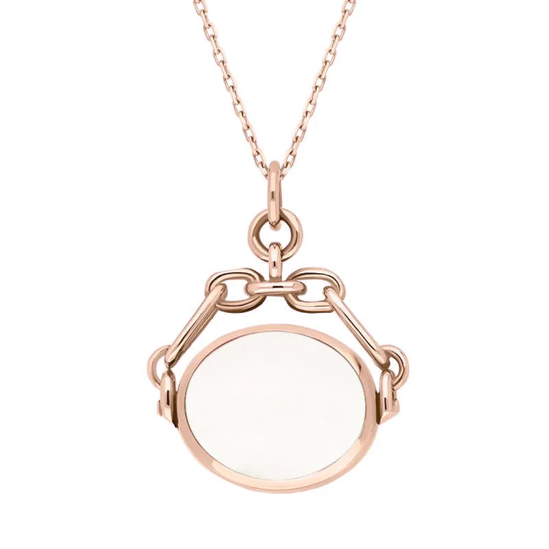 9ct Rose Gold Blue John White Mother Of Pearl Double Sided Swivel Fob Necklace sold by Jura Watches product image thumbnail 2
