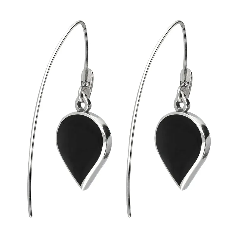 Sterling Silver Whitby Jet Flore Filigree Heart Drop Earrings sold by Jura Watches product image thumbnail 3