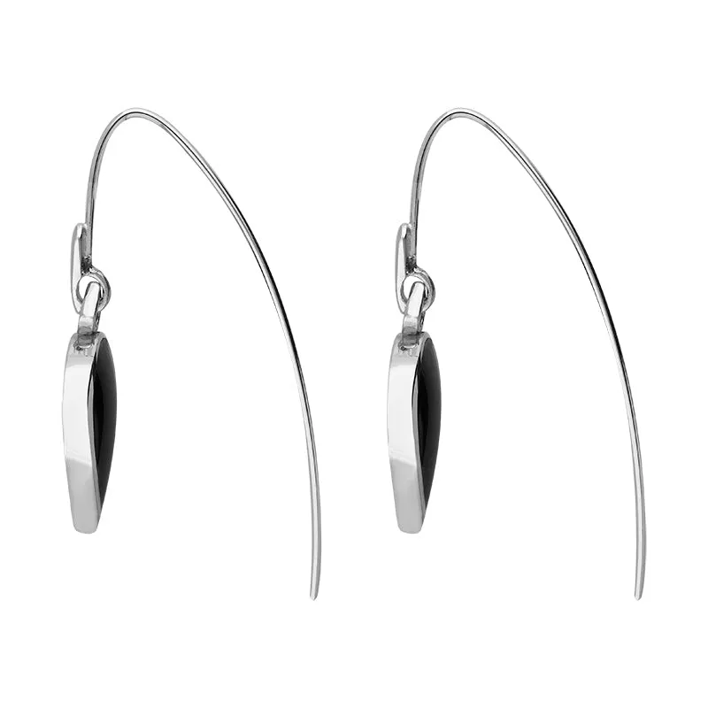 Sterling Silver Whitby Jet Flore Filigree Heart Drop Earrings sold by Jura Watches product image thumbnail 2