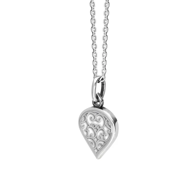9ct White Gold Bauxite Flore Filigree Small Heart Necklace sold by Jura Watches product image thumbnail 2