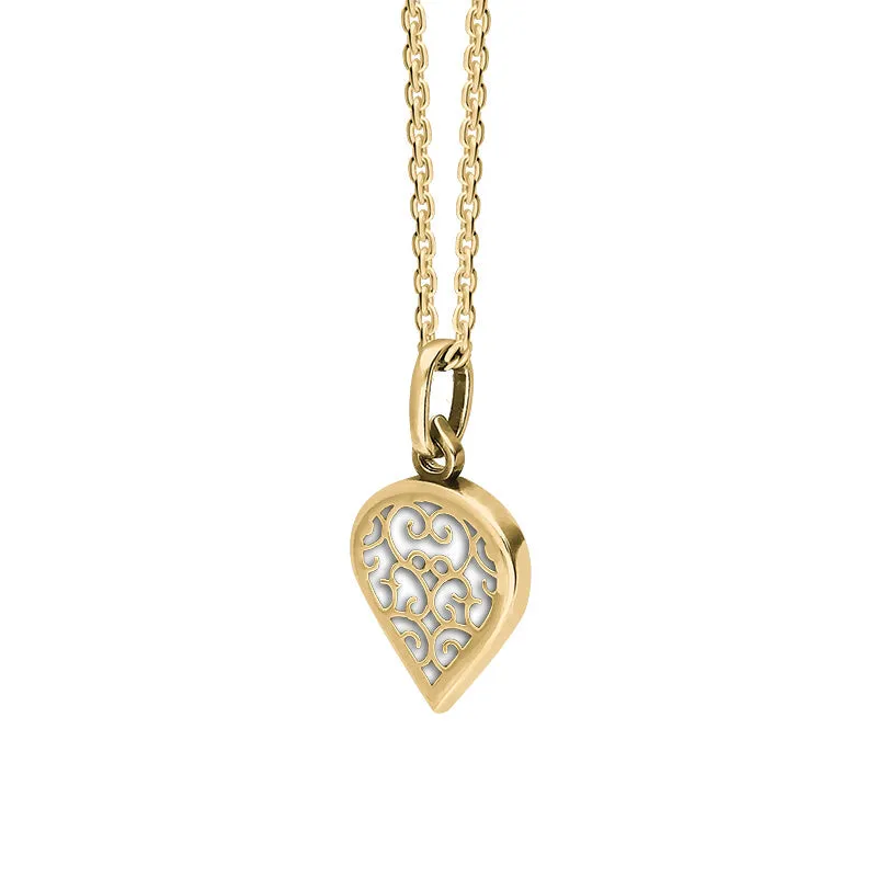 18ct Yellow Gold Bauxite Flore Filigree Small Heart Necklace sold by Jura Watches product image thumbnail 2