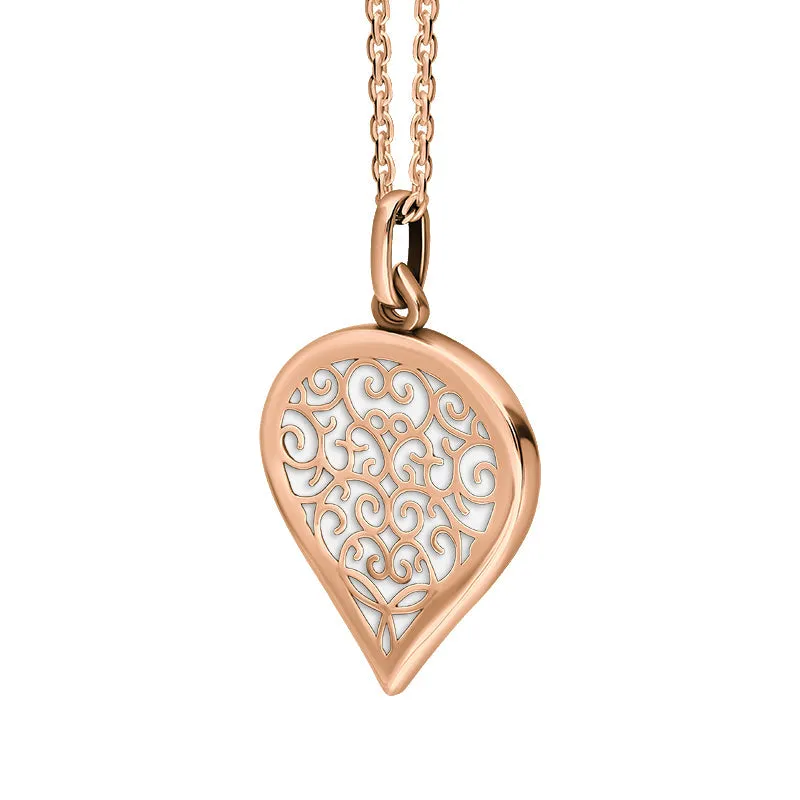 9ct Rose Gold Bauxite Flore Filigree Medium Heart Necklace sold by Jura Watches product image thumbnail 2