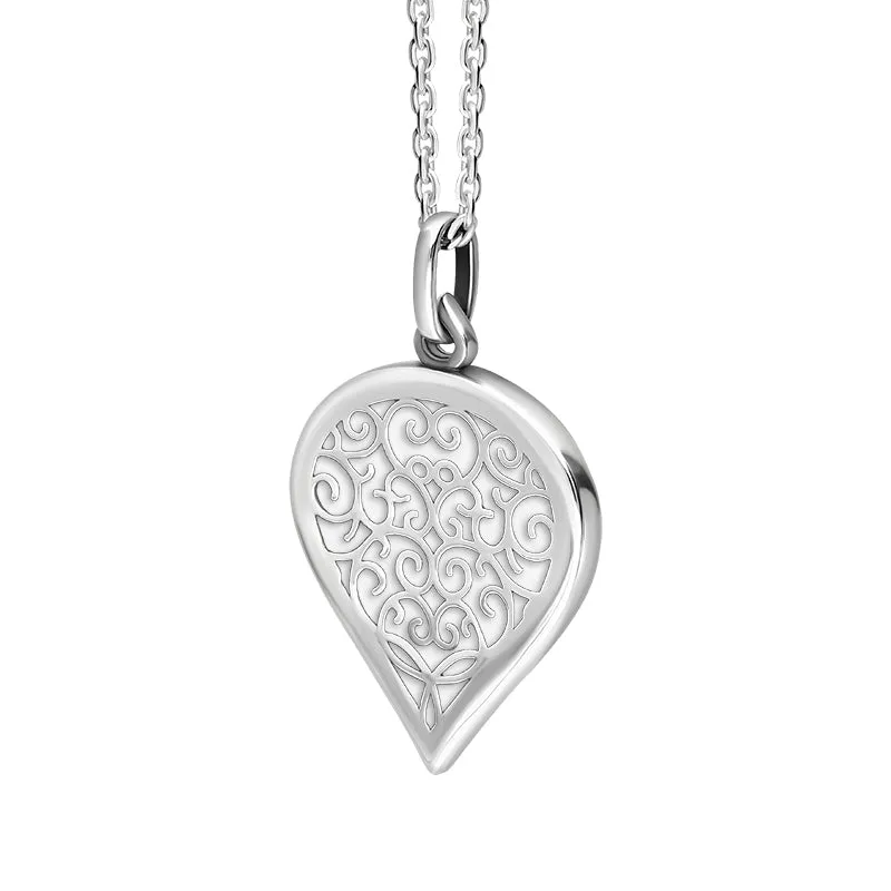 18ct White Gold Bauxite Flore Filigree Medium Heart Necklace sold by Jura Watches product image thumbnail 2
