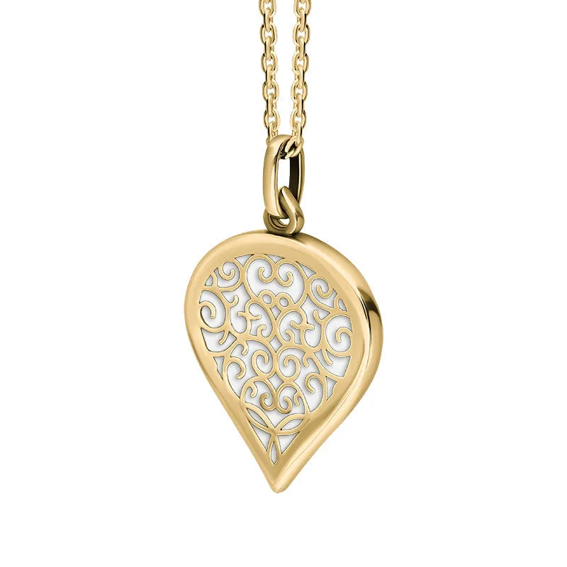 18ct Yellow Gold Bauxite Flore Filigree Medium Heart Necklace sold by Jura Watches product image thumbnail 2