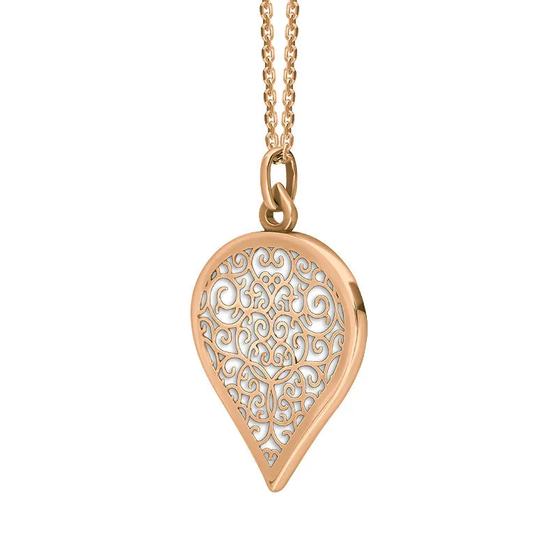 9ct Rose Gold Bauxite Flore Filigree Large Heart Necklace sold by Jura Watches product image thumbnail 2