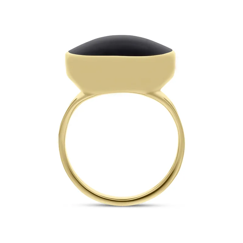 9ct Yellow Gold and Whitby Jet Oval Plain Edge Ring sold by Jura Watches product image thumbnail 3