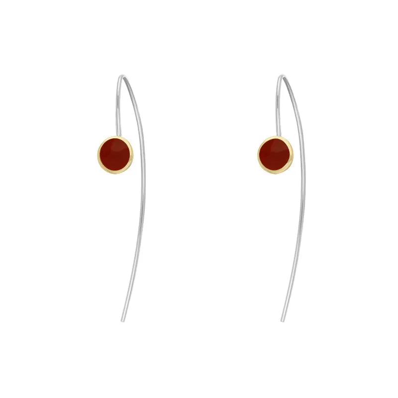 9ct Yellow Gold Sterling Silver Carnelian Stepping Stones 5mm Round Hook Earrings sold by Jura Watches product image thumbnail 2