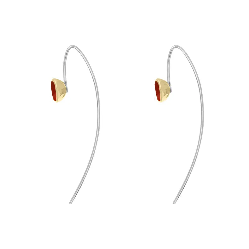9ct Yellow Gold Sterling Silver Carnelian Stepping Stones 5mm Round Hook Earrings sold by Jura Watches product image thumbnail 3