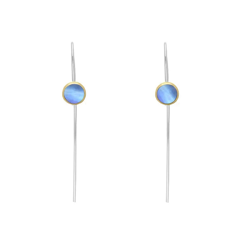 9ct Yellow Gold Sterling Silver Moonstone Stepping Stones 5mm Round Hook Earrings sold by Jura Watches