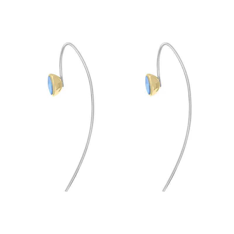 9ct Yellow Gold Sterling Silver Moonstone Stepping Stones 5mm Round Hook Earrings sold by Jura Watches product image thumbnail 3