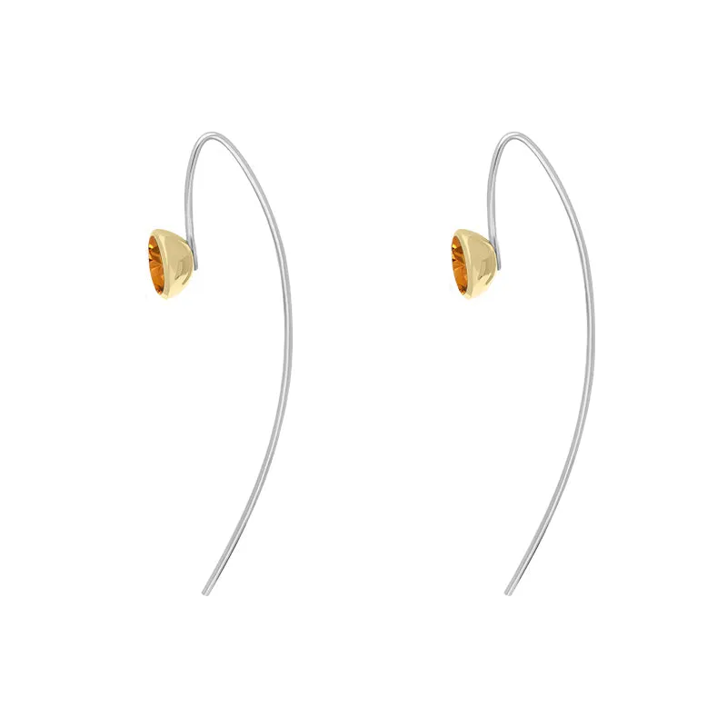 9ct Yellow Gold Sterling Silver Citrine Stepping Stones 5mm Round Hook Earrings sold by Jura Watches product image thumbnail 3
