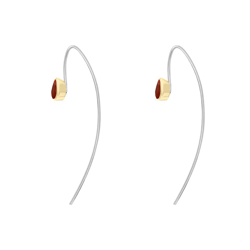 9ct Yellow Gold Sterling Silver Carnelian Stepping Stones 5x7mm Pear Drop Hook Earrings sold by Jura Watches product image thumbnail 3