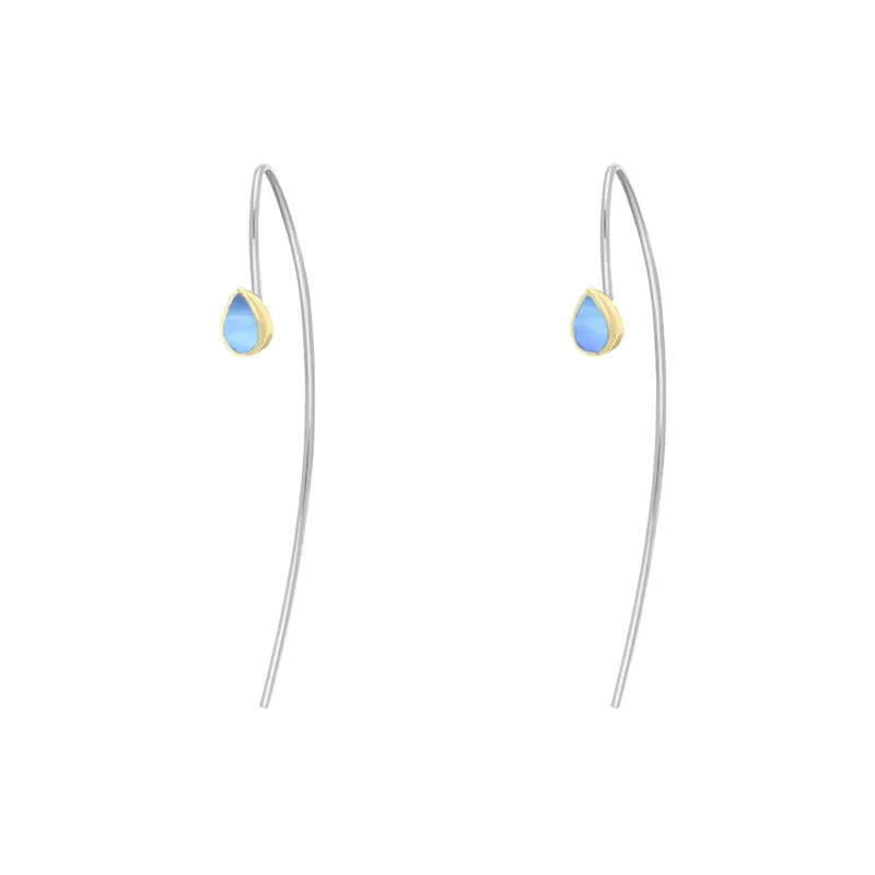 9ct Yellow Gold Sterling Silver Moonstone Stepping Stones 5x7mm Pear Drop Hook Earrings sold by Jura Watches product image thumbnail 3