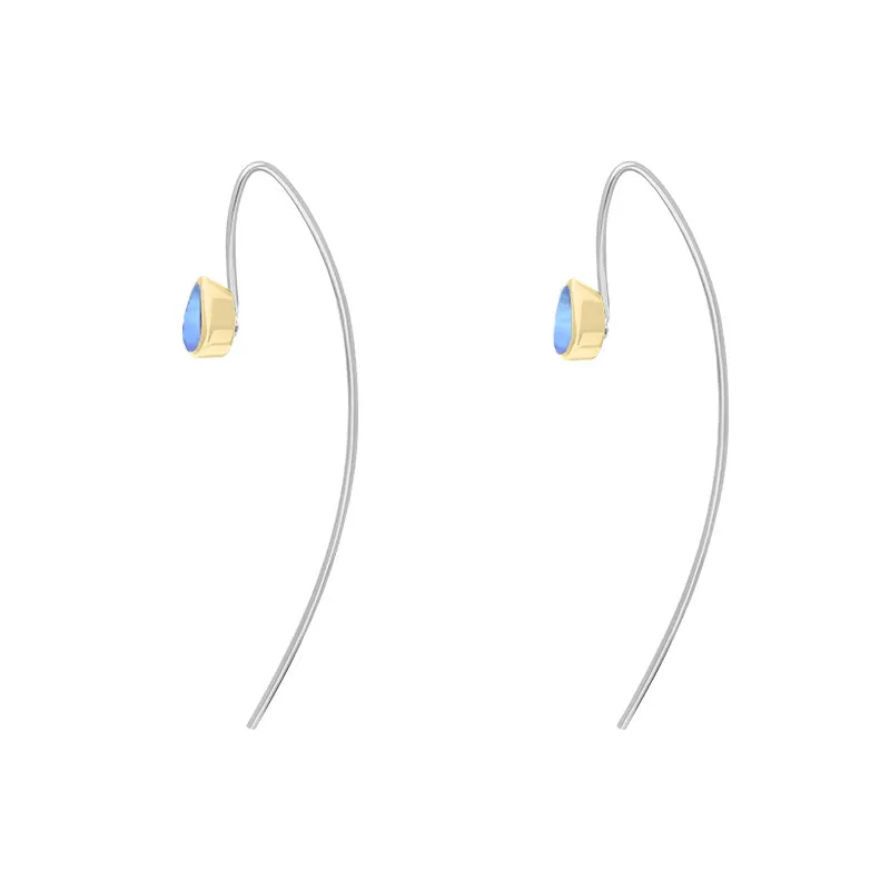 9ct Yellow Gold Sterling Silver Moonstone Stepping Stones 5x7mm Pear Drop Hook Earrings sold by Jura Watches product image thumbnail 2