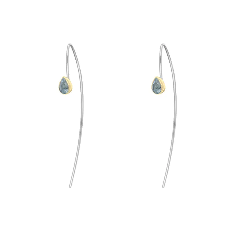 9ct Yellow Gold Sterling Silver Topaz Stepping Stones 5x7mm Pear Drop Hook Earrings sold by Jura Watches product image thumbnail 2