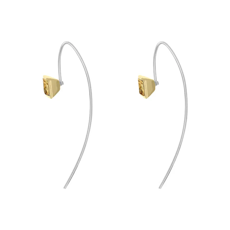 9ct Yellow Gold Sterling Silver Citrine Stepping Stones 5mm Square Hook Earrings sold by Jura Watches product image thumbnail 3