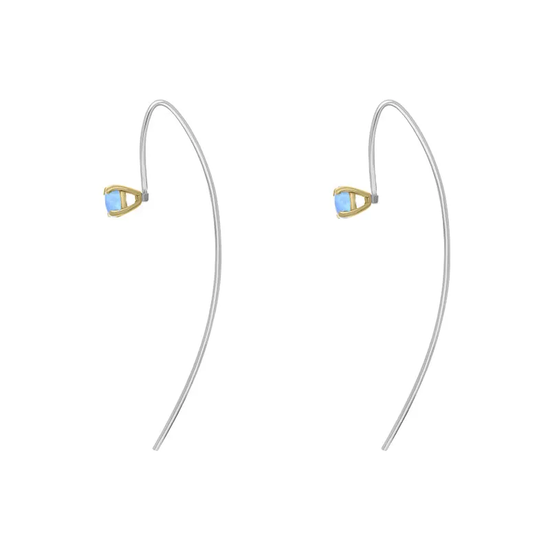 9ct Yellow Gold Sterling Silver Moonstone Stepping Stones 5mm Round Claw Set Hook Earrings sold by Jura Watches product image thumbnail 3
