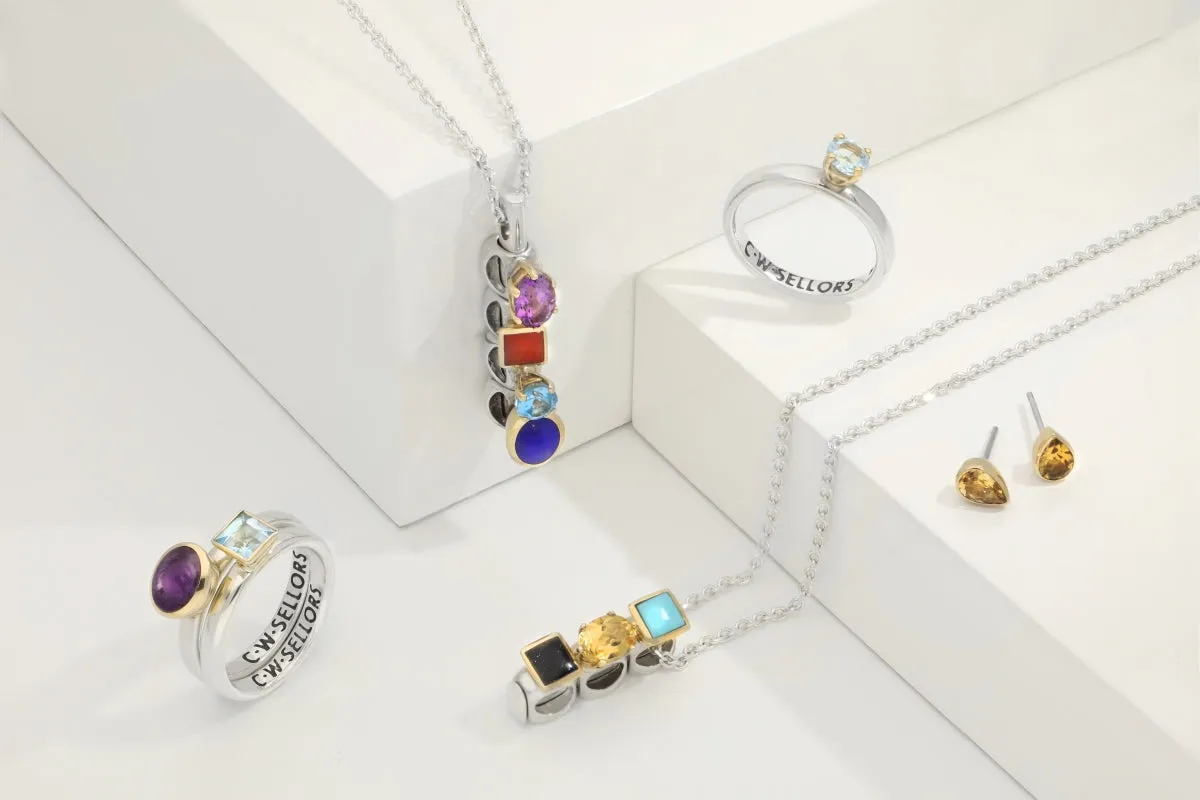 9ct Yellow Gold Sterling Silver Garnet Stepping Stones 5mm Round Claw Set Hook Earrings sold by Jura Watches product image thumbnail 5