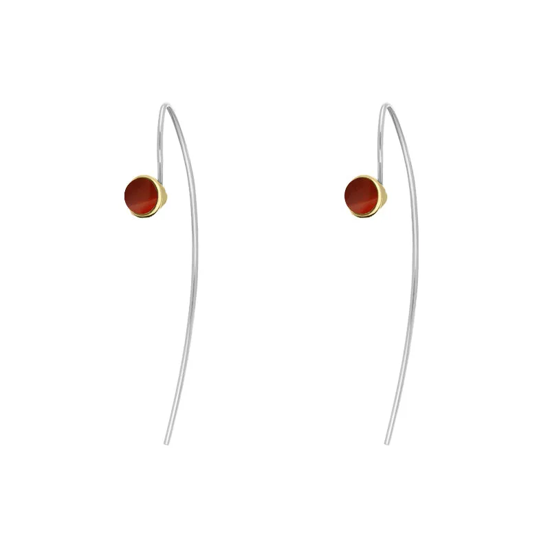 9ct Yellow Gold Sterling Silver Carnelian Stepping Stones 5mm Round Hook Earrings sold by Jura Watches product image thumbnail 2